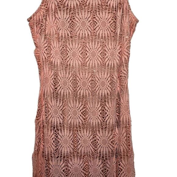 Alexia Admor Lace Overlay Peach Pink Sleeveless Midi Dress Size Small - Picture 4 of 10